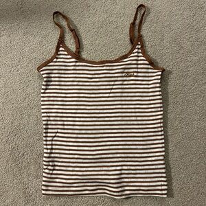 BNWOT Victoria's Secret PINK Brown and White Striped Camisole